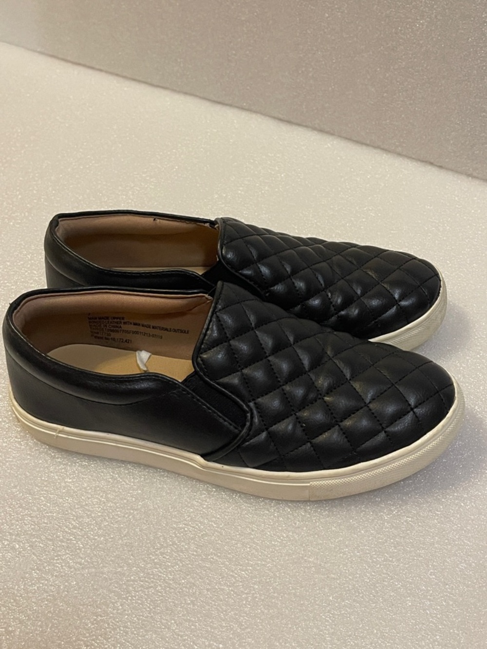 a new day Black Quilted Slip-On loafers for women